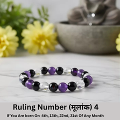 Natural Crystal Ruling Number ( मूलांक ) 4 Bracelet