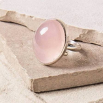 Natural Rose Quartz Love & Relationship Adjustable Ring