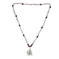Natural Vaijanti Bead & Tiger Eye With Stainless Steel Mata Rani Pendant