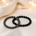 Natural Pyrite With Black Obsidian Richie Rich Combo Bracelet