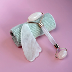 Natural Clear Quartz Face Cleanser Roller & Guasha