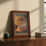 Natural Pyrite Wealth Box Tree Yantra Frame For Office & Home