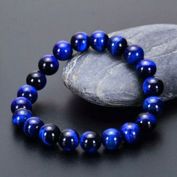 Natural Blue Tiger Eye Stone Bracelet For Good Luck