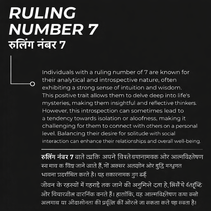 Natural Crystal Ruling Number ( मूलांक ) 7 Bracelet