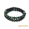 Natural Green Tiger Eye & Black Agate Stone Bracelet
