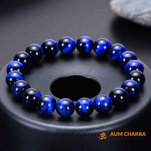 Natural Blue Tiger Eye Stone Bracelet For Good Luck