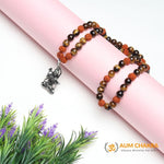 Natural Rudraksha & Tiger Eye Stone Stainless Steel Shiva Pendant