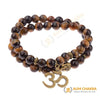 Natural Tiger Eye Stone Om Buddha Bracelet