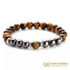 Natural Tiger Eye With Hematite Protection Bracelet