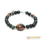 Natural Green Tiger Eye & Brown Tiger Eye Tumble Bead Bracelet