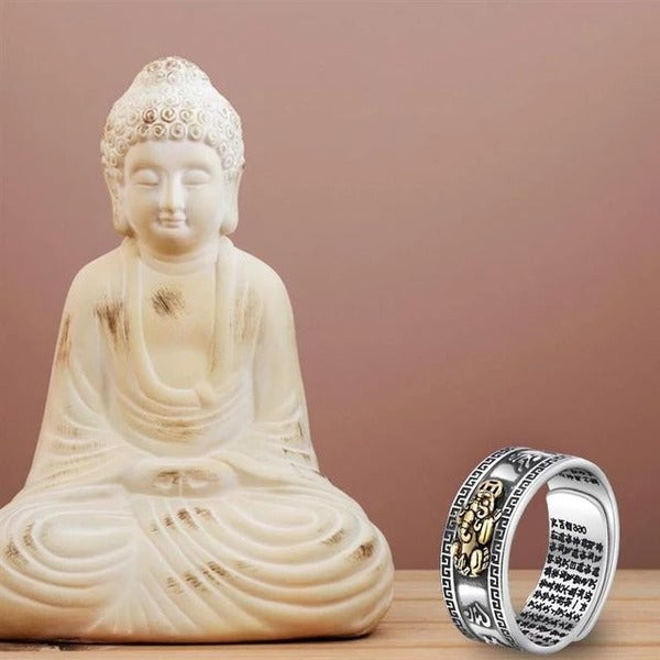 Fengshui Pixiu God Wealth Mantra Authentic Ring