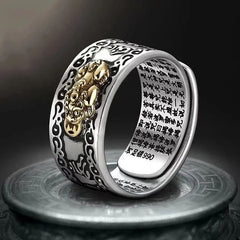 Fengshui Pixiu God Wealth Mantra Authentic Ring